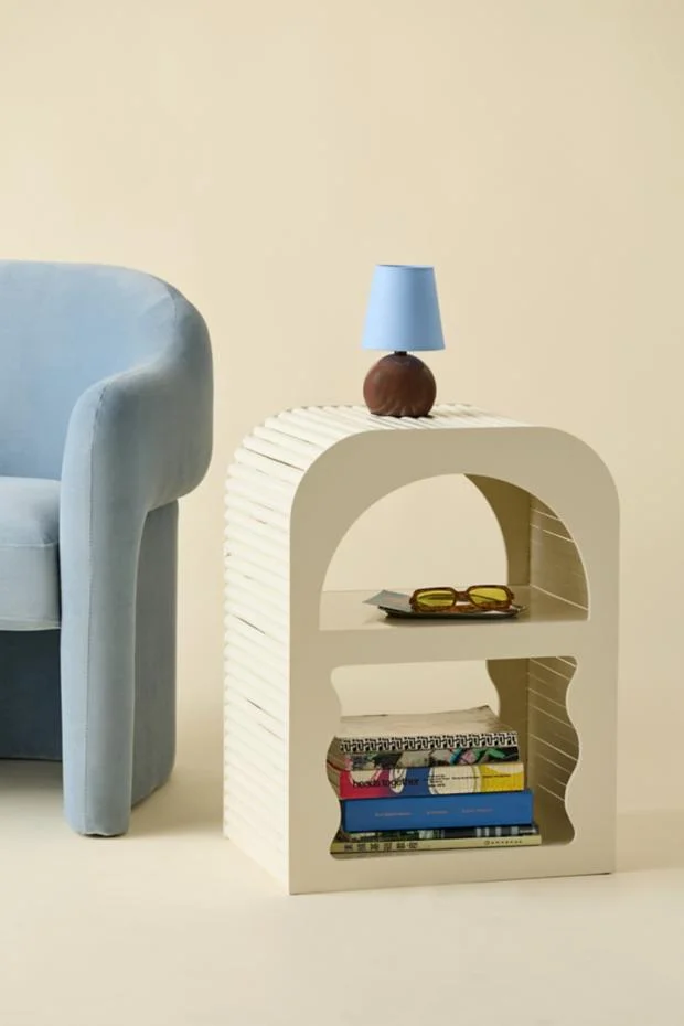 Ava Fluted Cutout Storage Nightstand