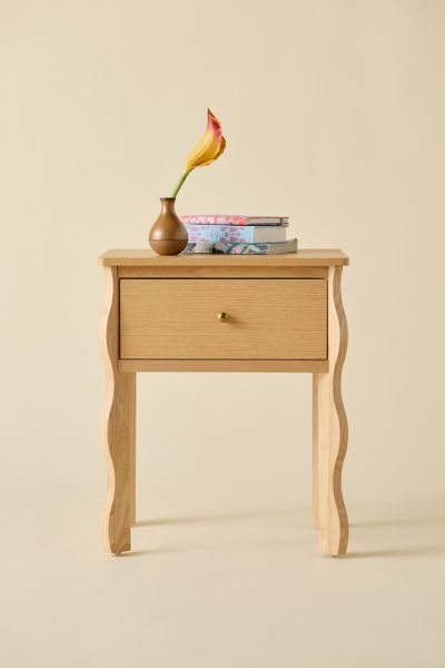 Sylvie Squiggle Wood Storage Nightstand