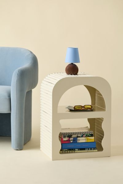Ava Fluted Cutout Storage Nightstand