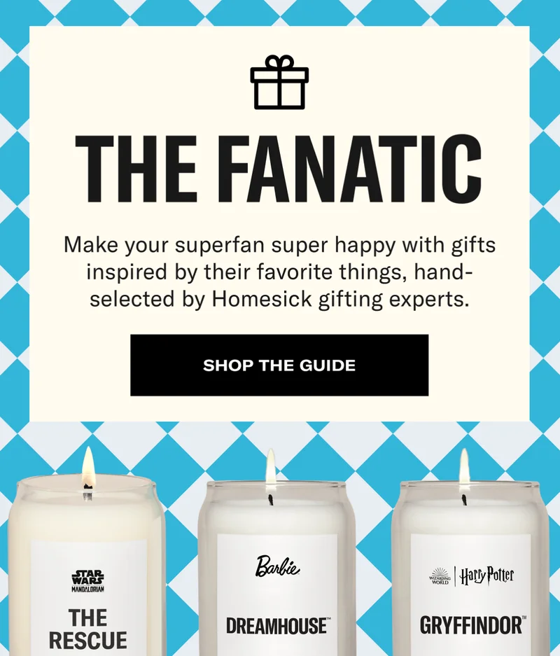 The Fanatic | Make your superfan super happy with gifts inspired by their favorite things, hand-selected by Homesick gifting experts. | SHOP THE GUIDE