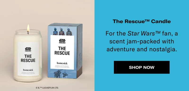 The Rescue™ Candle | For the Star Wars™ fan, a scent jam-packed with adventure and nostalgia. | SHOP NOW