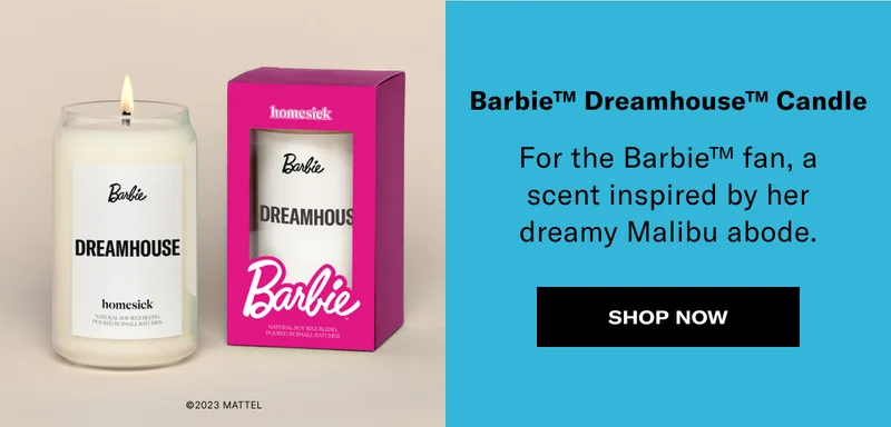 Barbie™ Dreamhouse™ Candle | For the Barbie™ fan, a scent inspired by her dreamy Malibu abode. | SHOP NOW