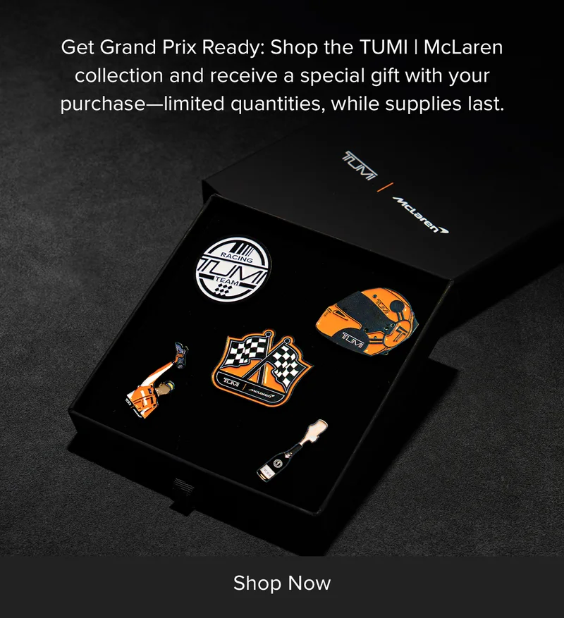 Receive an exclusive gift with a purchase from the TUMI | McLaren collection. Limited quantities, while supplies last.
