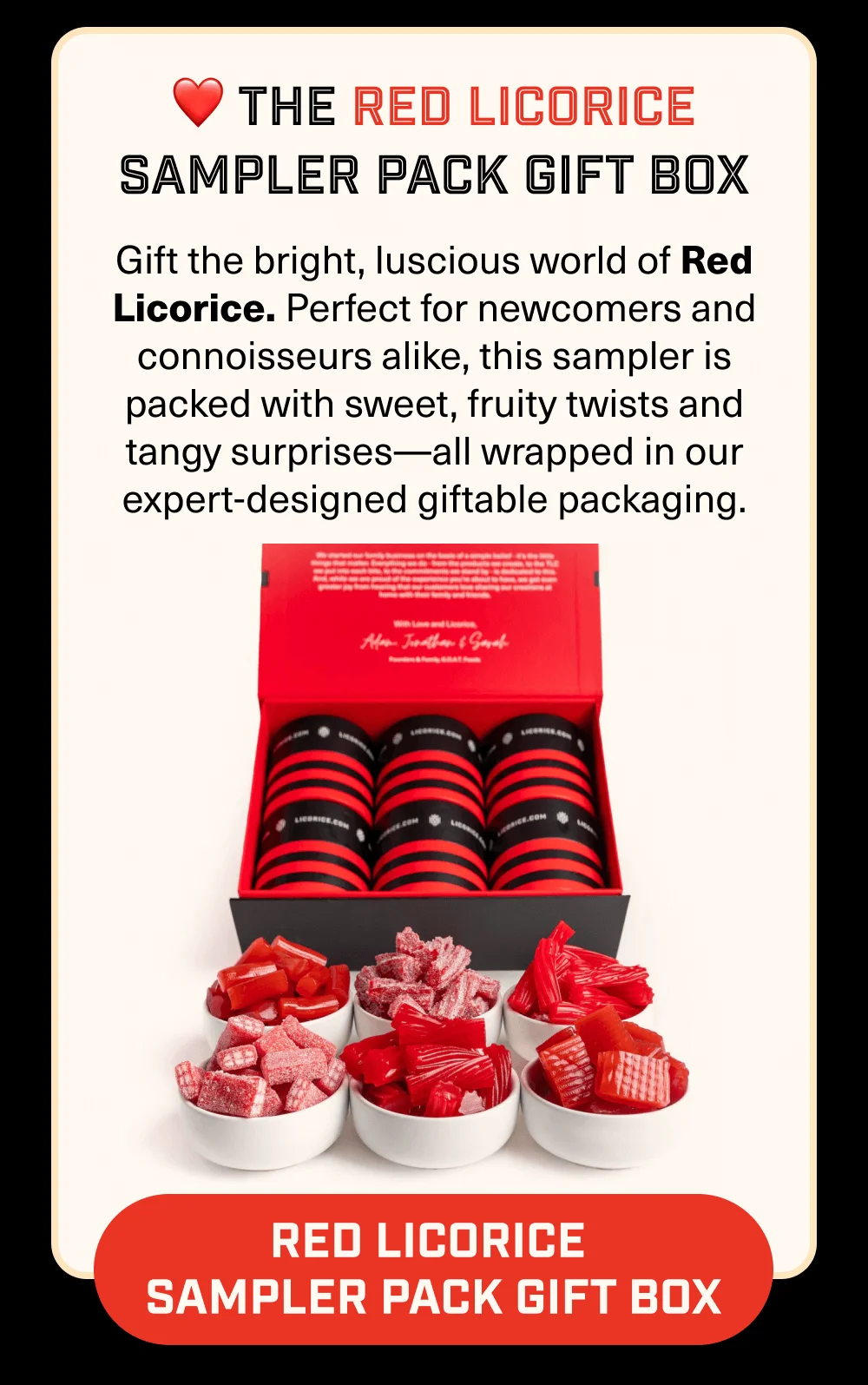 Shop Red Licorice Sampler Pack Gift Box