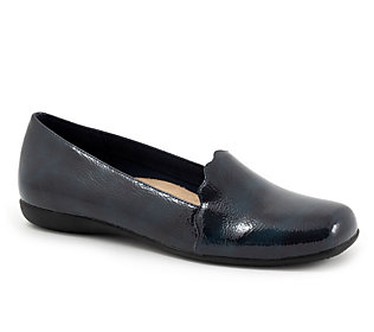 Trotters Women's Sage Flats  Size 8-1/2 Narrow  Navy Patent