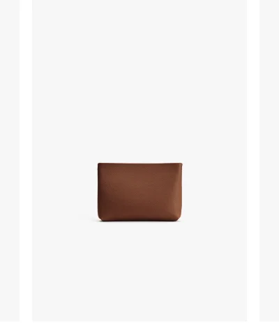 Small Zipper Pouch Dark Chestnut
