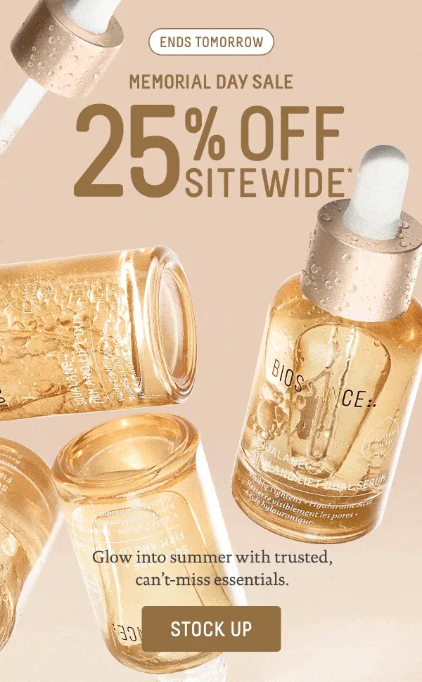 ENDS TOMORROW! 25% OFF SITEWIDE & FREE 2-PC GIFT ON ORDERS $75+