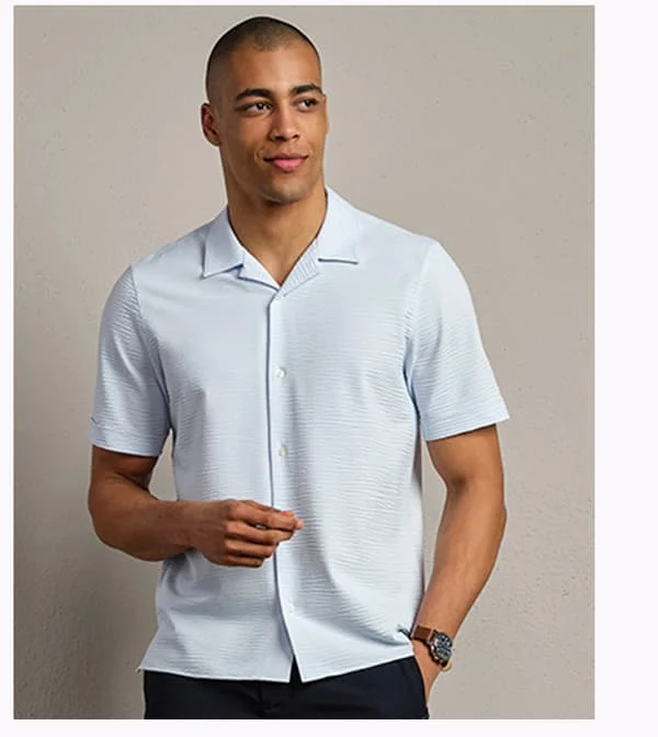Commuter® Seersucker Camp Collar Shirt - Classic