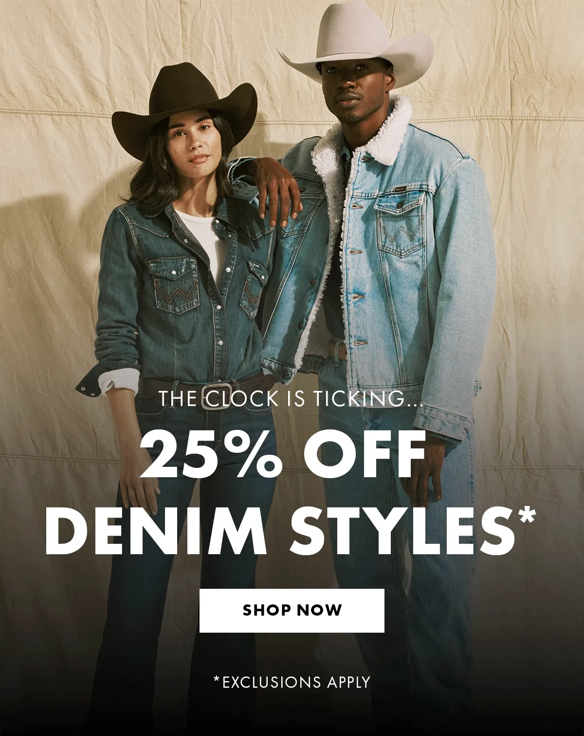 25% off Denim styles*
