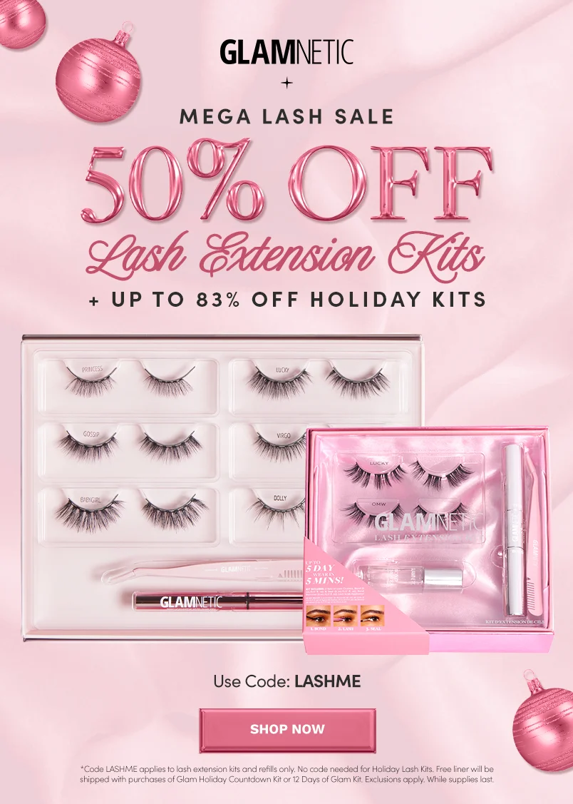 Mega Lash Sale: 50% Off Lash Extension Kits + up to 83% off Holiday Extension Kits with the code: LASHME