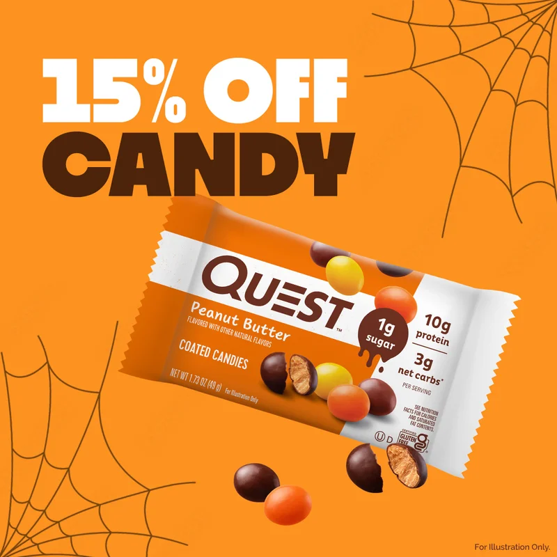 Quest Peanut Butter Coated Candies - Halloween Sale 15% Off Quest Candy