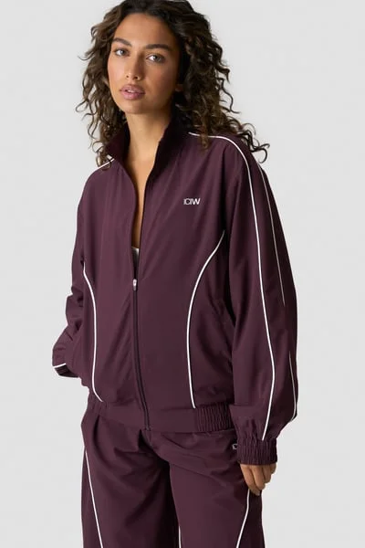 Image of Contrast Track Jacket Dark Burgundy