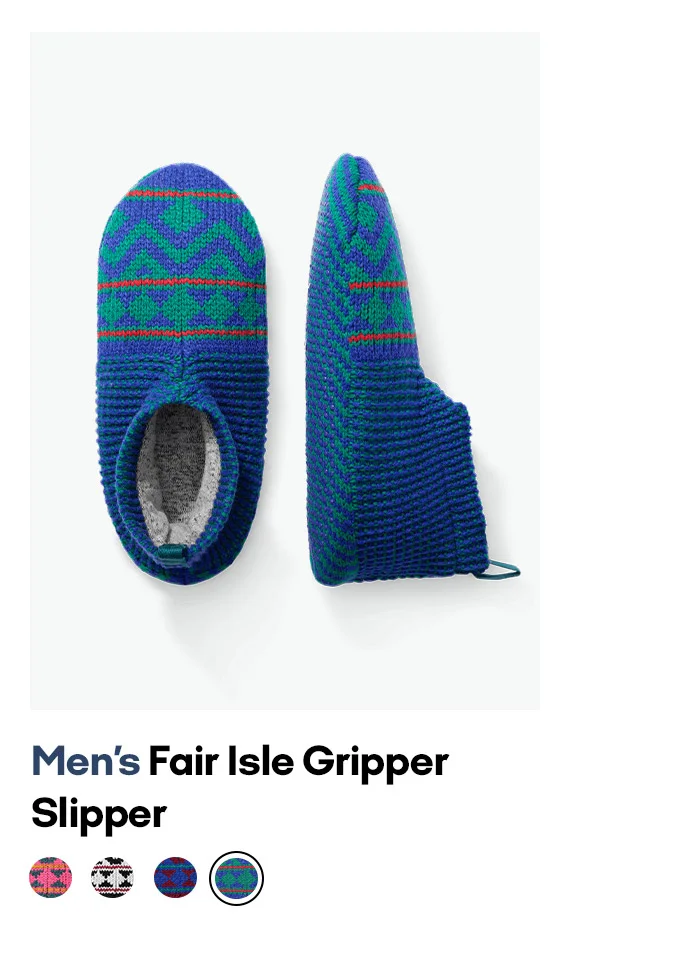 Men's Fair Isle Gripper Slipper