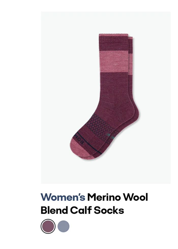 Women's Merino Wool Blend Calf Socks