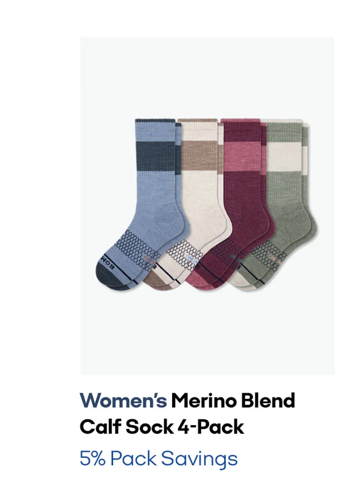 Women's Merino Blend Calf Sock 4-Pack 5% Pack Savings