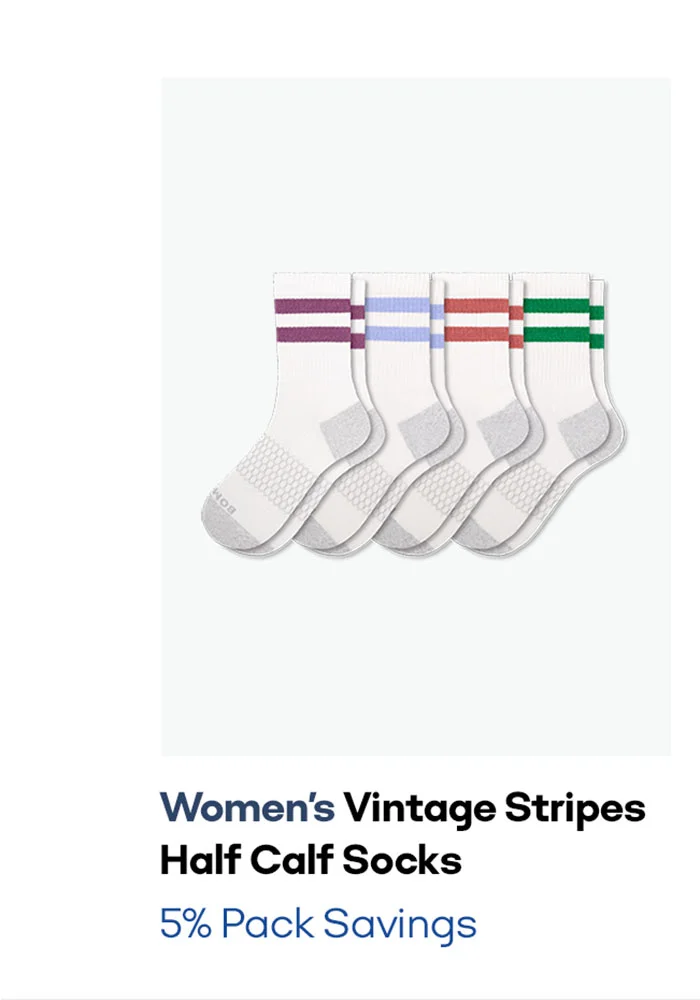 Women's Vintage Stripes Half Calf Socks 5% Pack Savings