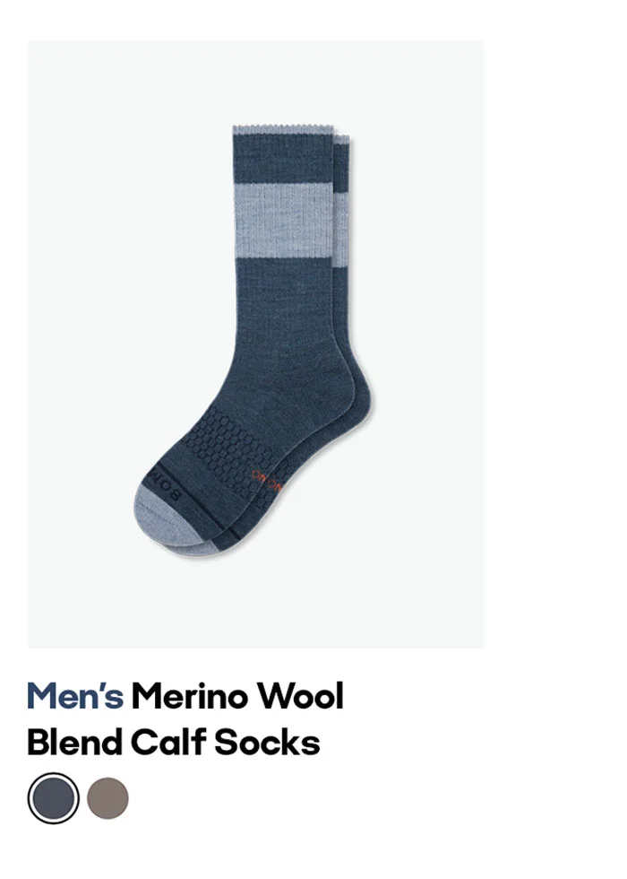 Men's Merino Wool Blend Calf Socks