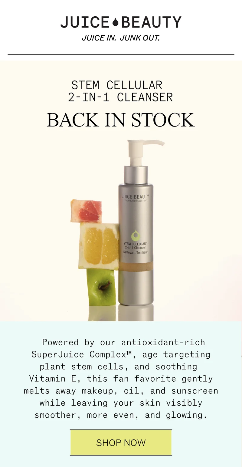 an image of a bottle of juice beauty products with a glass of juice