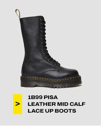 1B99 Pisa Leather Mid Calf Lace Up Boots