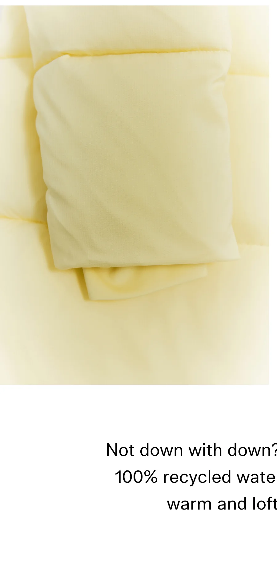 Not down with down? These are filled with 100% recycled water bottles that feel as warm and lofty as feathers.