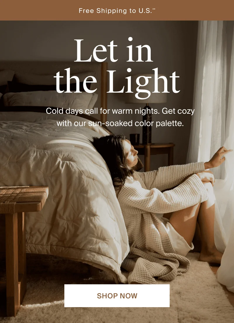 Let in the light. Shop bedding.