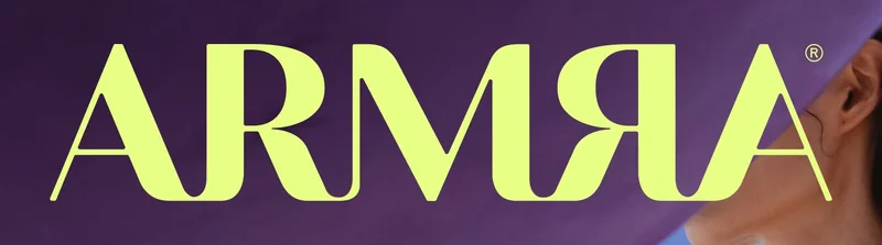 ARMRA logo in bright yellow on a purple background.