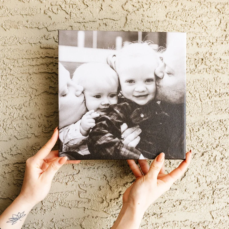 Canvas print of family.