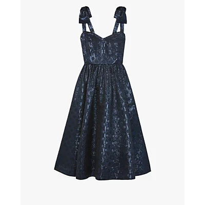 Breezy Dot Shimmer Brocade Dress