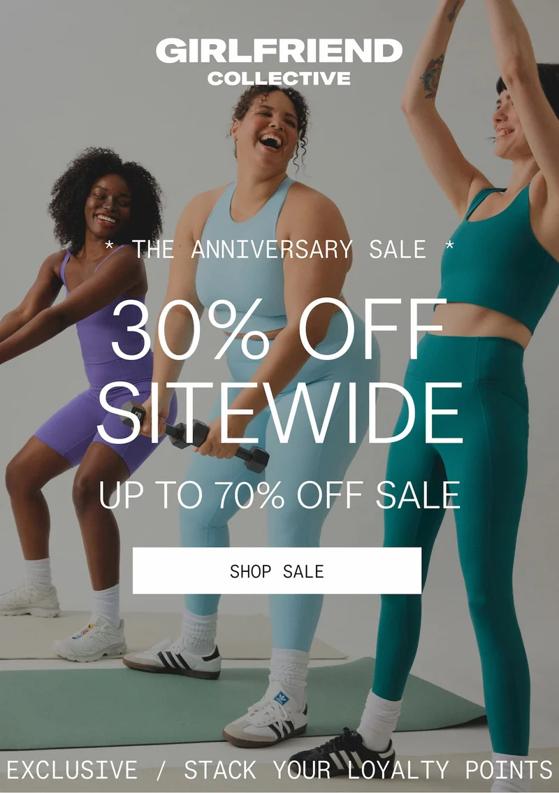 Girlfriend collective shop the anniversary sale