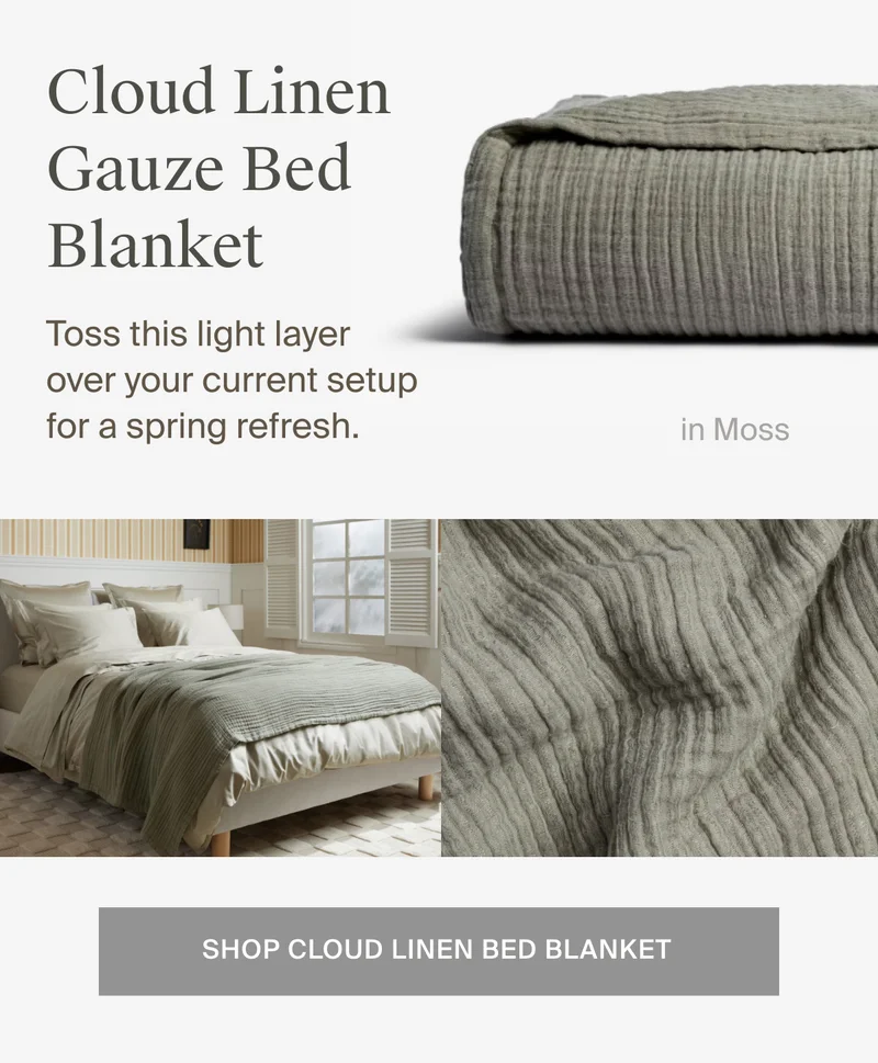 Shop the cloud linen gauze bed blanket.