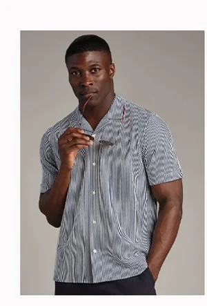 Commuter® Seersucker Camp Collar Shirt - Classic