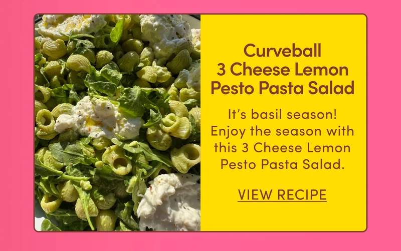 Curveball 3 Cheese Lemon Pesto Pasta Salad