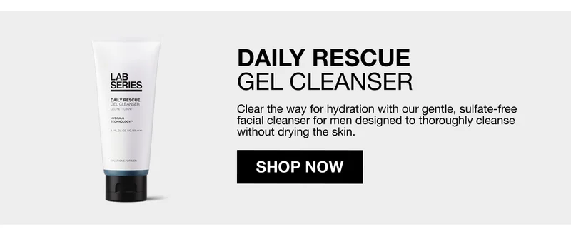 DAILY RESCUE GEL CLEANSER | Clear the way for hydration with our gentle, sulfate-free facial cleanser for men designed to thoroughly cleanse without drying the skin. | SHOP NOW