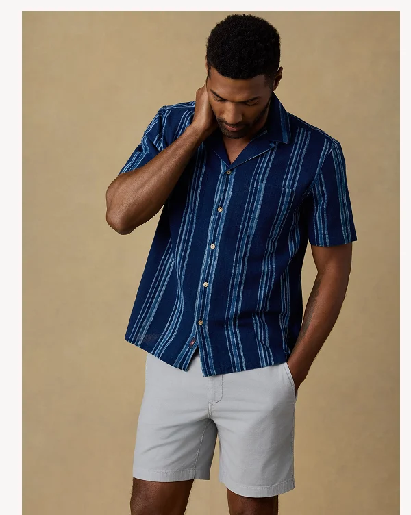 Short Sleeve Indigo Camp Shirt