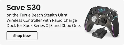 Save $30 on the Turtle Beach Stealth Ultra Wireless Controller with Rapid Charge Dock for Xbox Series Xl S and Xbox One. Shop Now