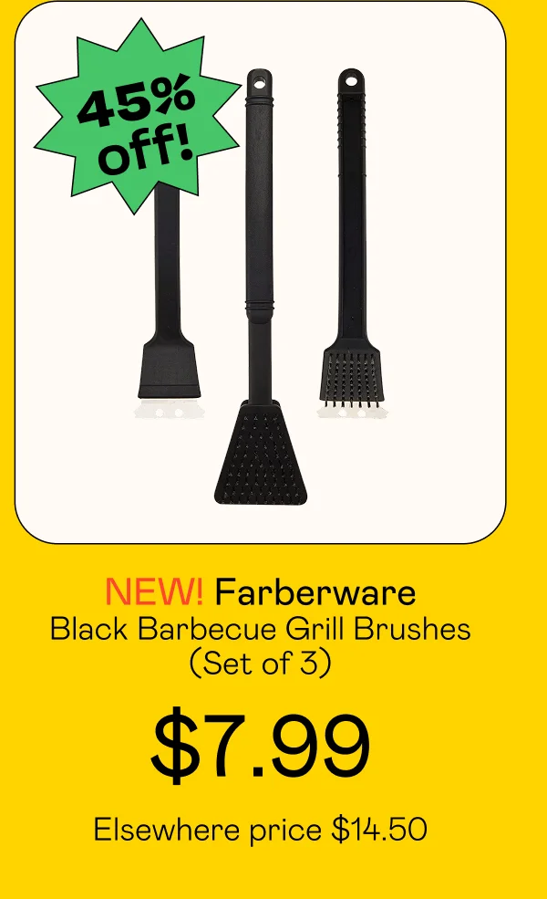 Black Barbecue Grill Brushes (Set of 3)