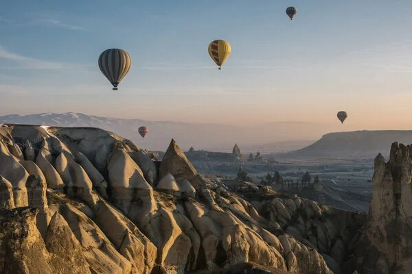 Hot-air balloons in Cappadocia, Turkey