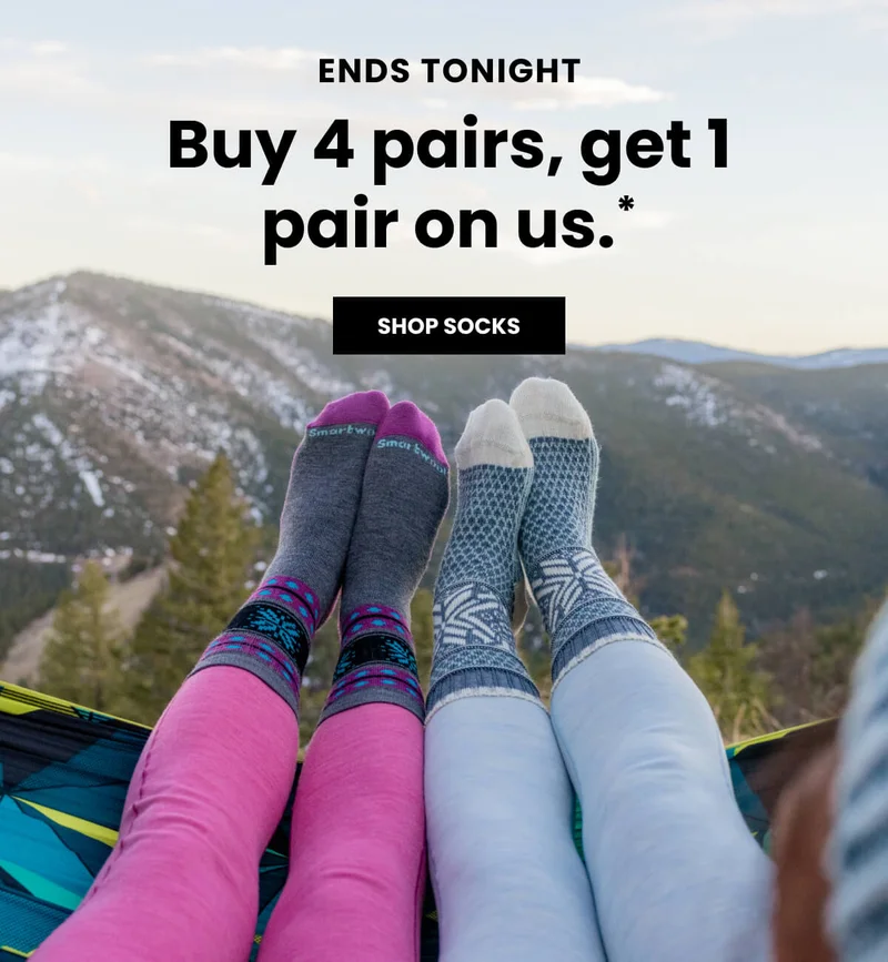 Buy 4 pairs get 1 pair on us. Today only.