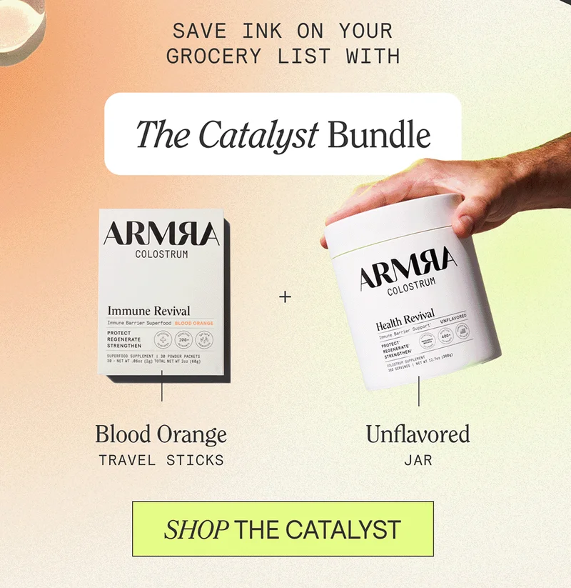 Save ink on your grocery list with The Catalyst Bundle  Unflavored Jar Blood Orange Travel Sticks. SHOP THE CATALYST