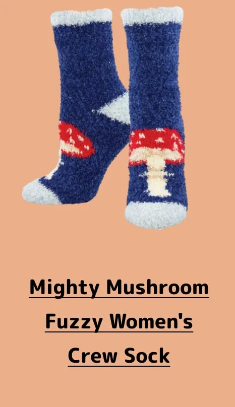Mighty Mushroom Fuzzy Women's Crew Sock
