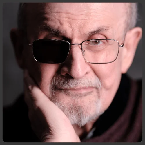 Portrait image of Salman Rushdie.