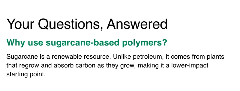 Your Questions, Answered | Why use sugarcane instead of plastic?