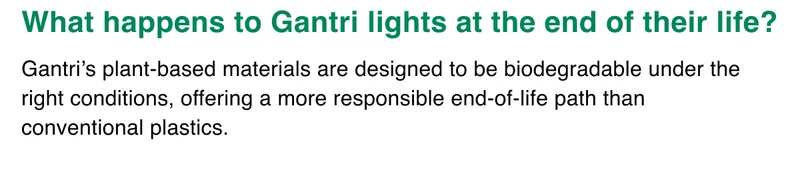 What happens to Gantri lights at the end of their life?