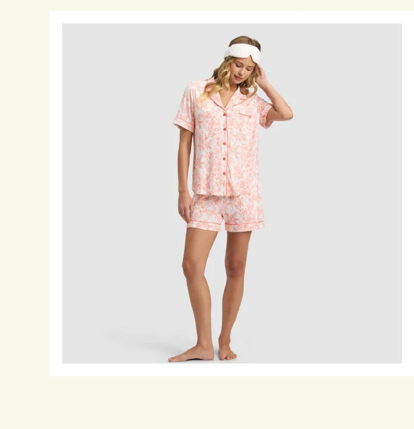 Melon Toile Short Sleeve Bamboo Pajama Set