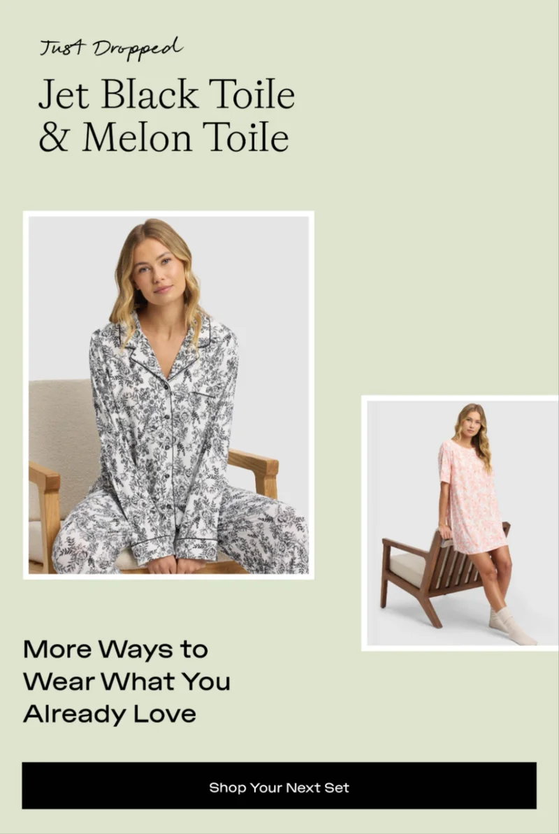 Jet Black Toile & Melon Toile - Shop New Pajama Prints