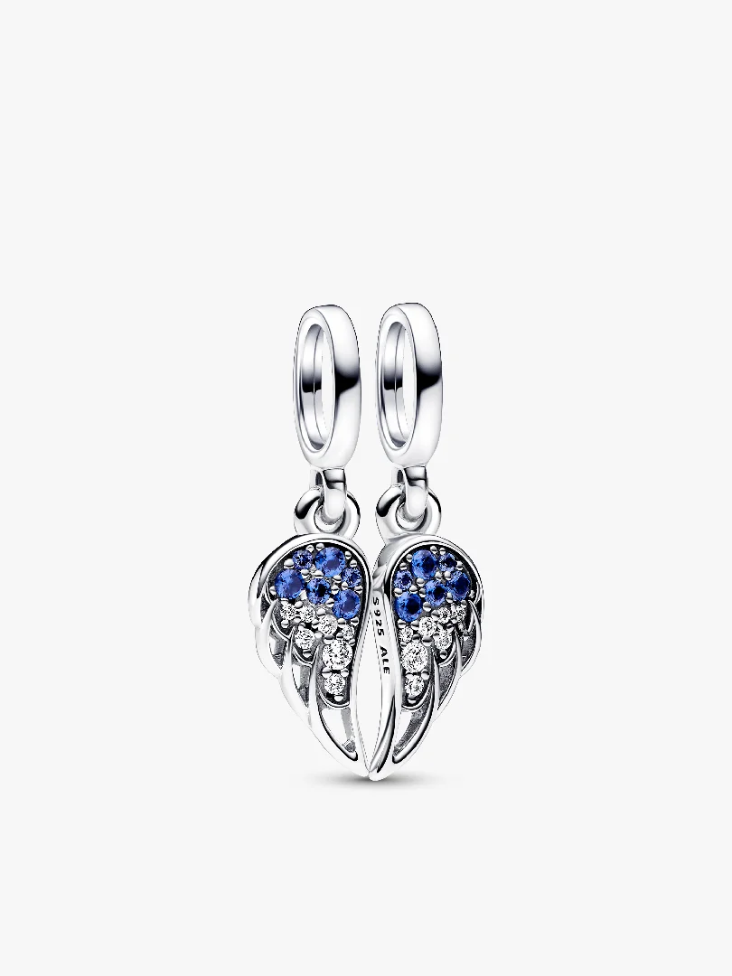 Sparkling Splitable Angel Wings Dangle Charm