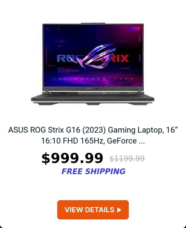 ASUS ROG Strix G16 (2023) Gaming Laptop, 16” 16:10 FHD 165Hz, GeForce ...