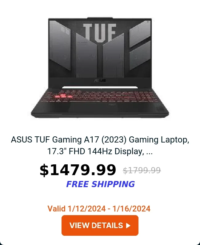 ASUS TUF Gaming A17 (2023) Gaming Laptop, 17.3