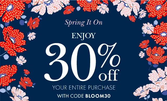 Spring It On Enjoy 30% Off Your Entire Purchase With Code discount code
