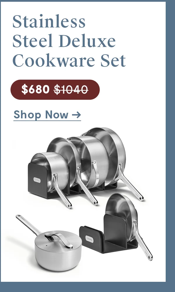 Stainless Steel Deluxe Cookware Set | $1,040.00 | Shop Now